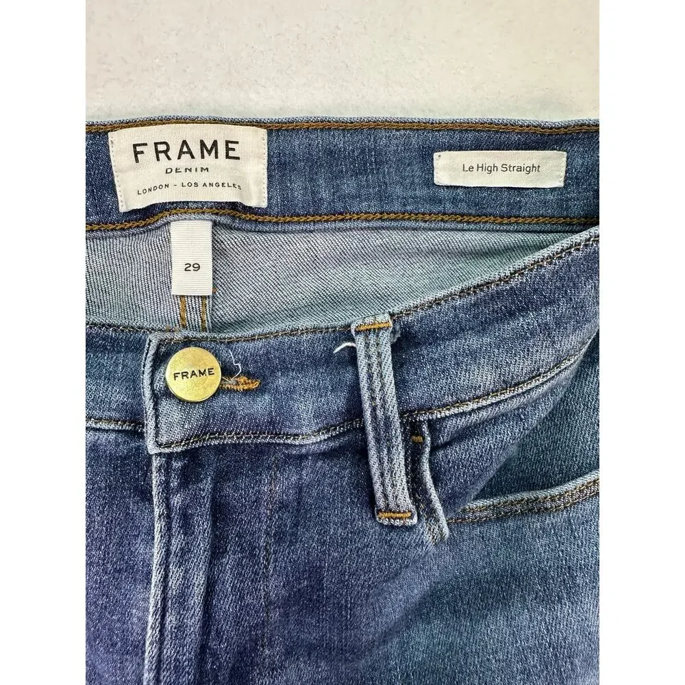 FRAME Le High Straight Jeans Size 29 Medium Wash High Rise Straight Leg Denim - Picture 6 of 13